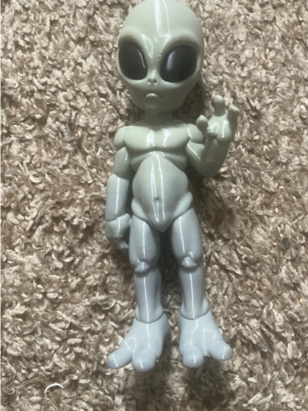 Gray Alien Action Figure Toy - Kids Sci-Fi Play Figure